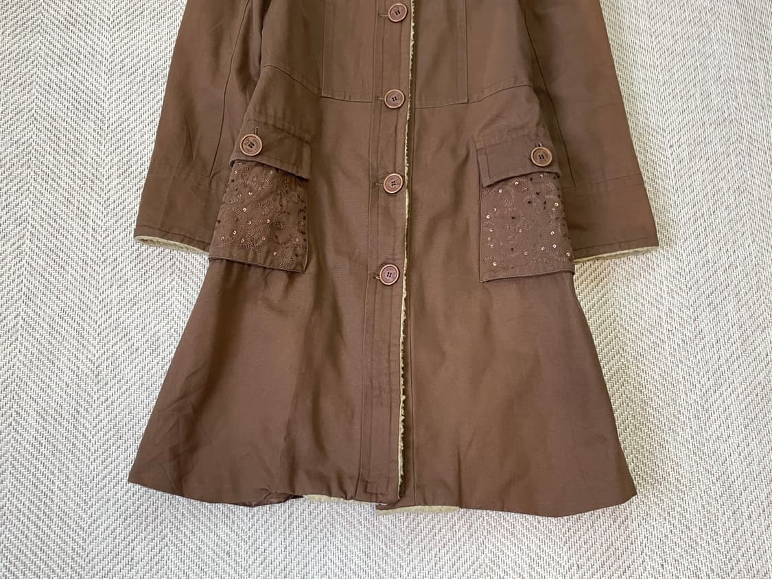 아르마니 익스체인지 스팽글 보아카라 롱 코트 상품이미지2