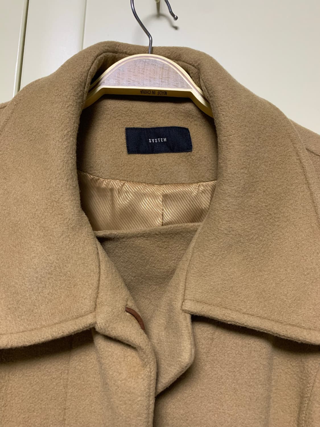 시스템 100%모직 코트 양가죽배색 상품이미지3