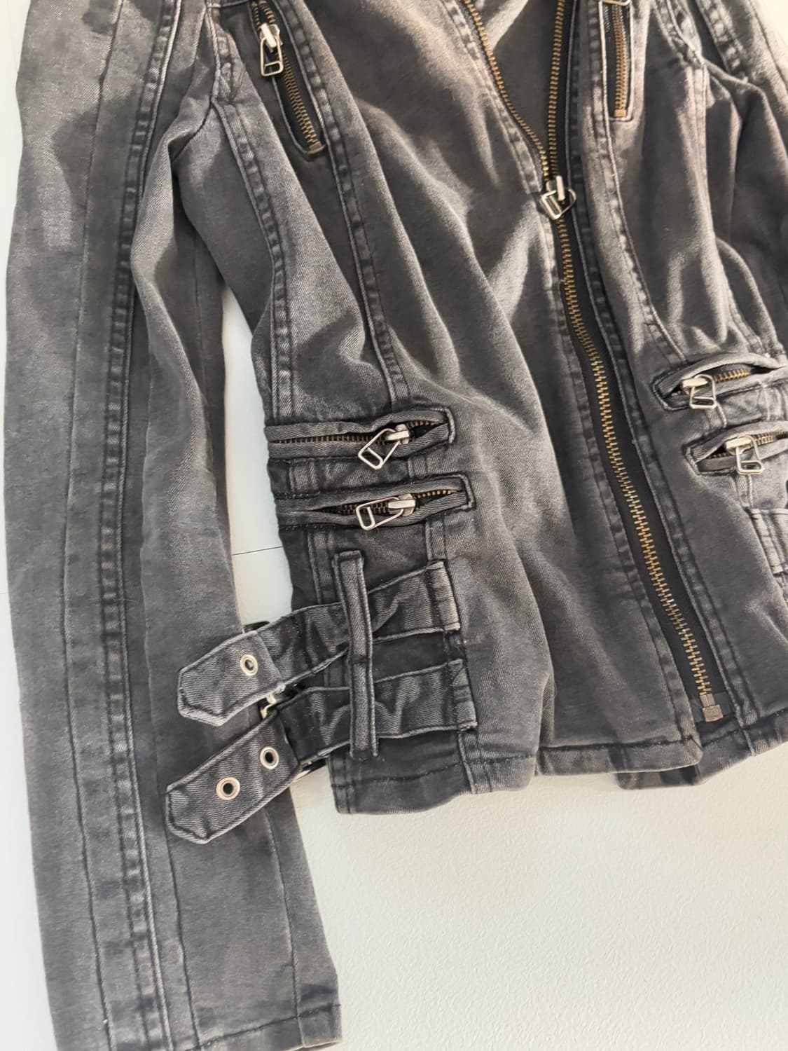 • Dark Gray Denim Detail Rider Detail Ja 상품이미지7