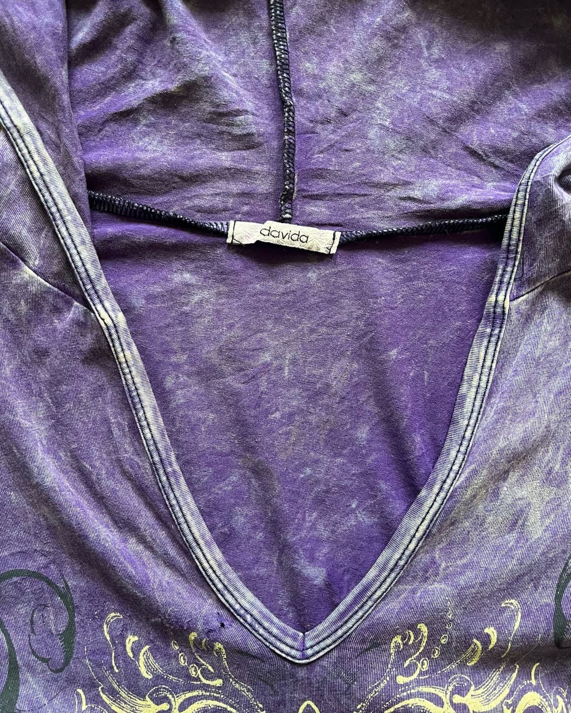 90-00s davida U.S.A Y2K Hood T-Shirt 상품이미지5