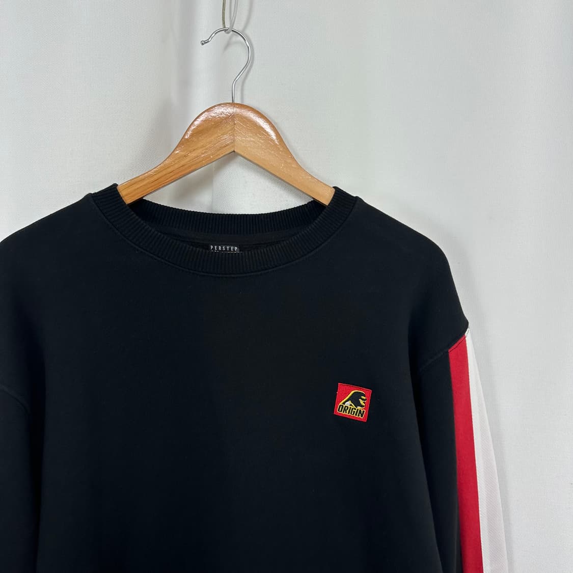 PERSTEP 남자 기모 맨투맨 티셔츠 검정 XL 상품이미지2