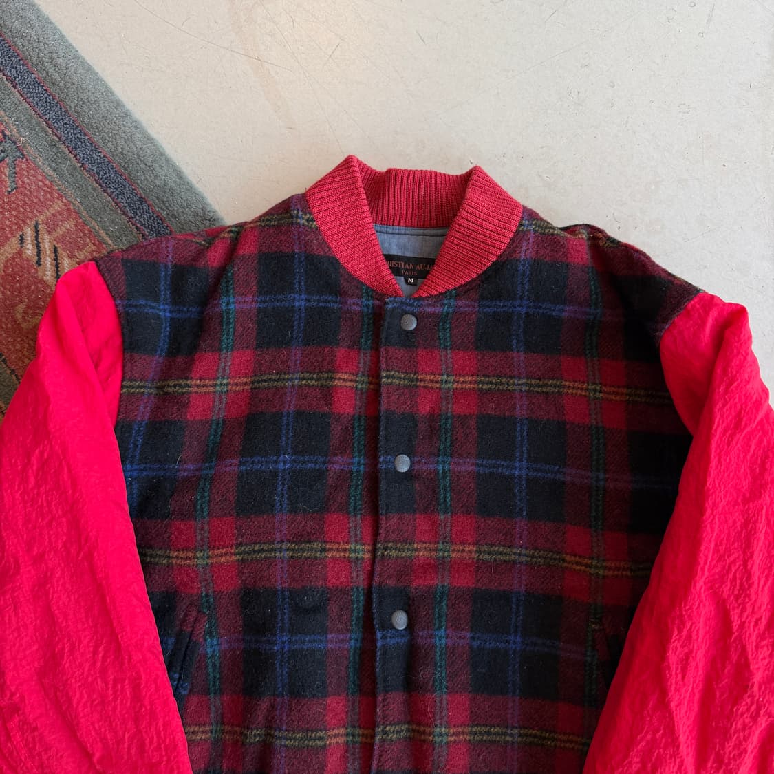 jpn vtg 울 체크 봄버 자켓 상품이미지3