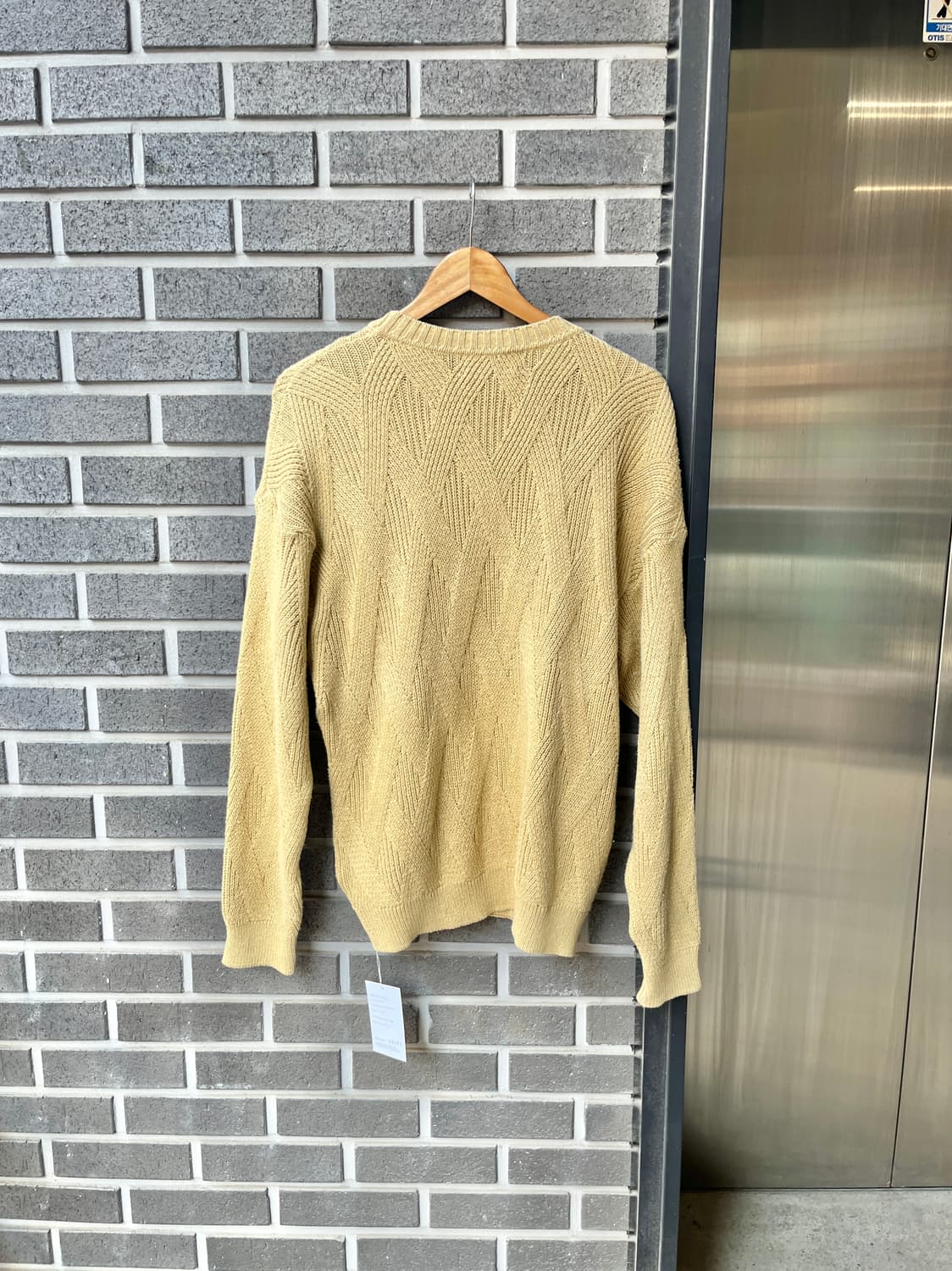 Mitsumine 케이블 롱슬리브 스웨터 버터베이지 상품이미지9