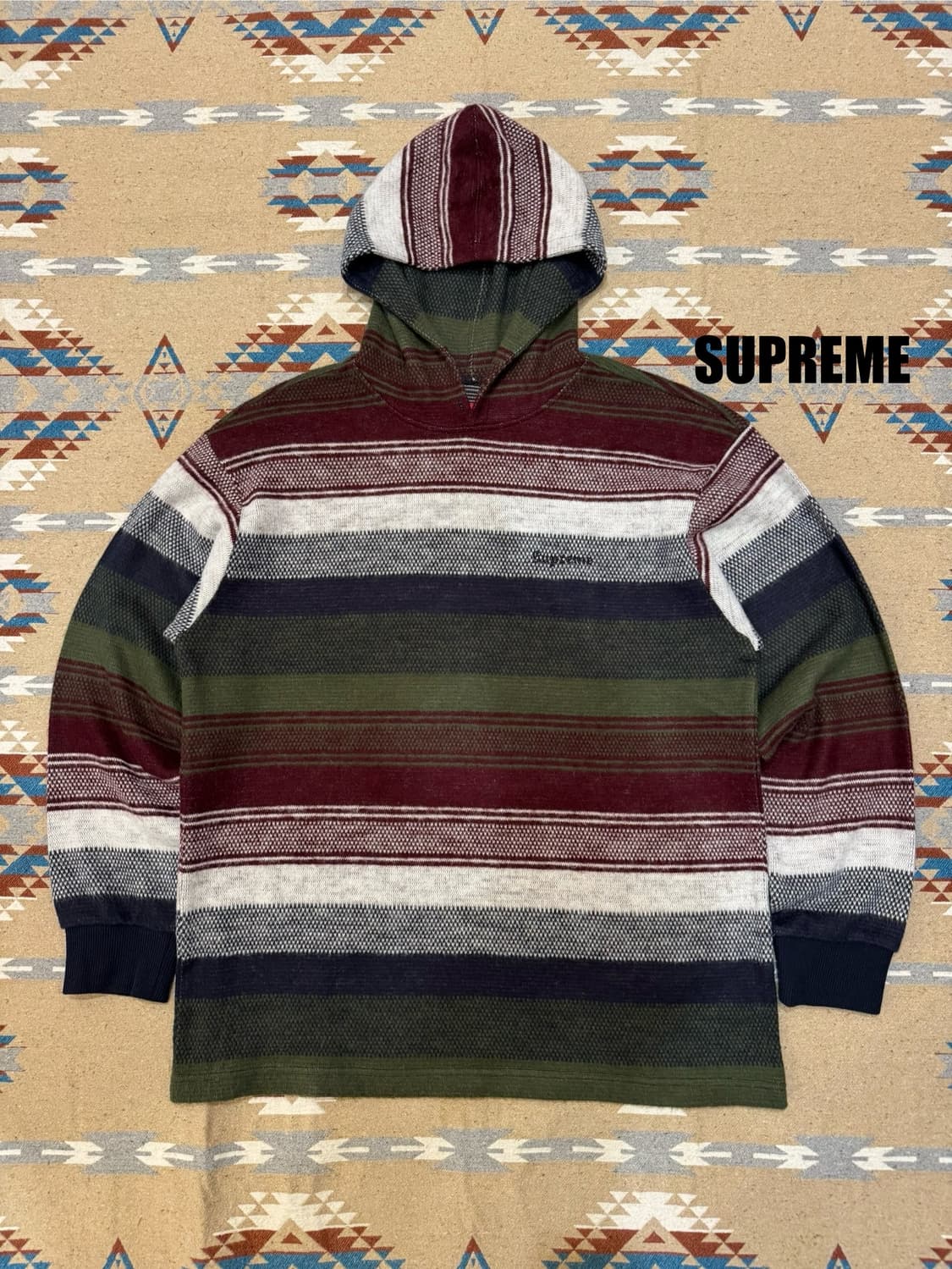 [L] 슈프림 니트 스트라이프 후드 L/S 상품이미지1