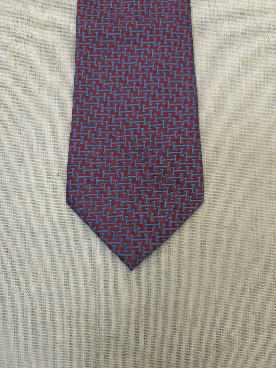 에르메스 H 로고 넥타이 버건디/블루 상품이미지8