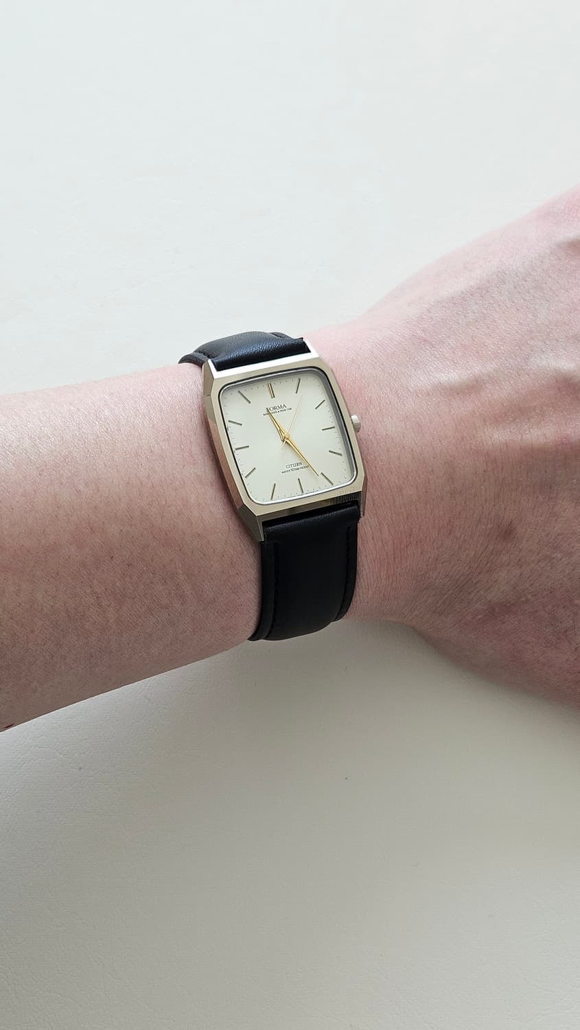 빈티지 시티즌 FORMA 사각 가죽 시계 상품이미지3