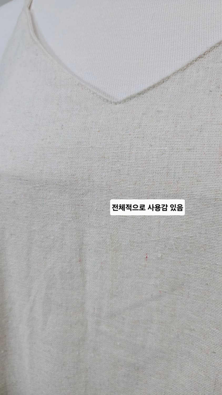 GRL 린넨 혼방 롱 원피스 L 화이트 백리본 뷔스티에 트임 상품이미지5