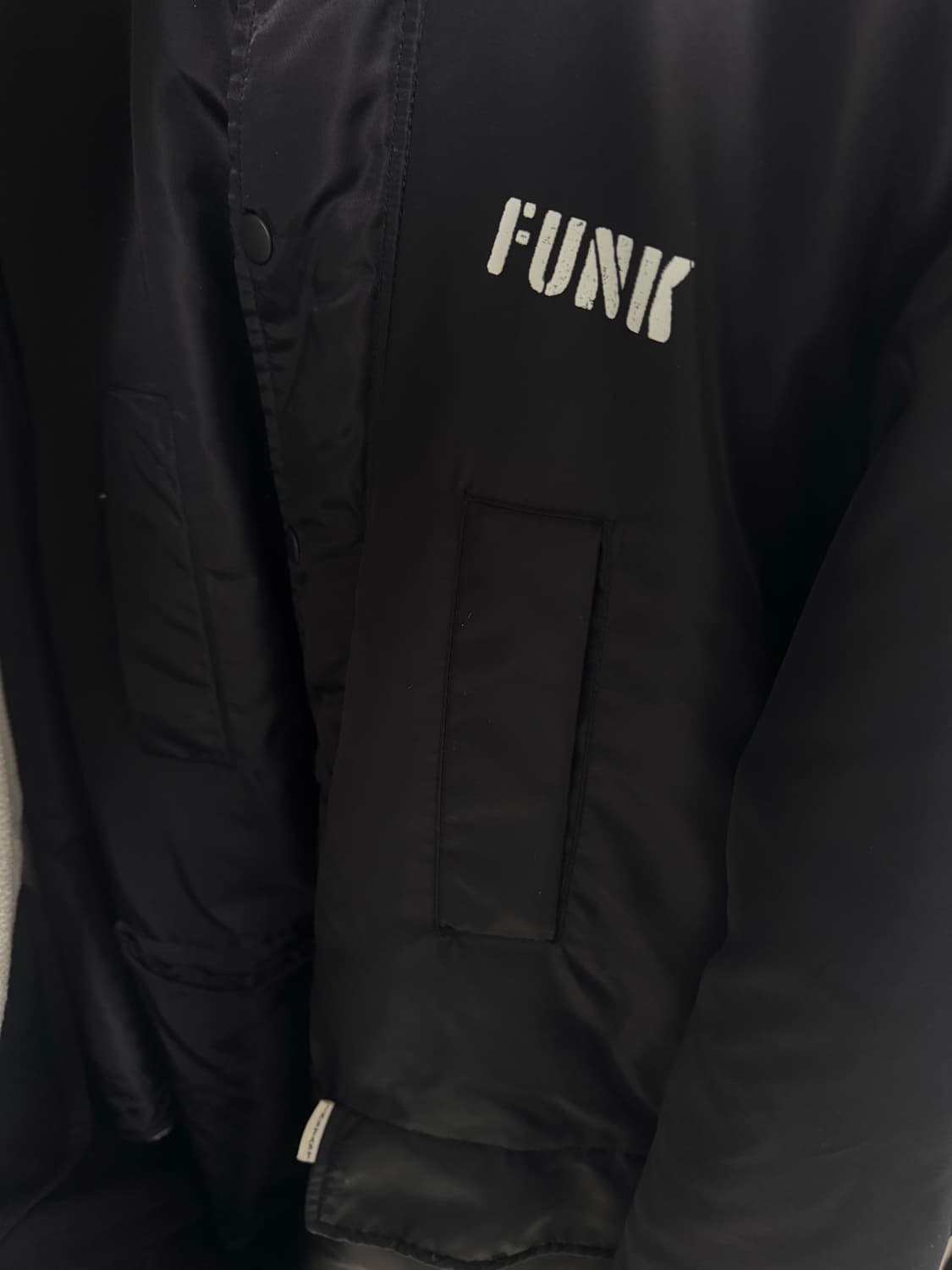 인스턴트펑크 로고 리버시블 롱 점퍼 블랙 상품이미지7