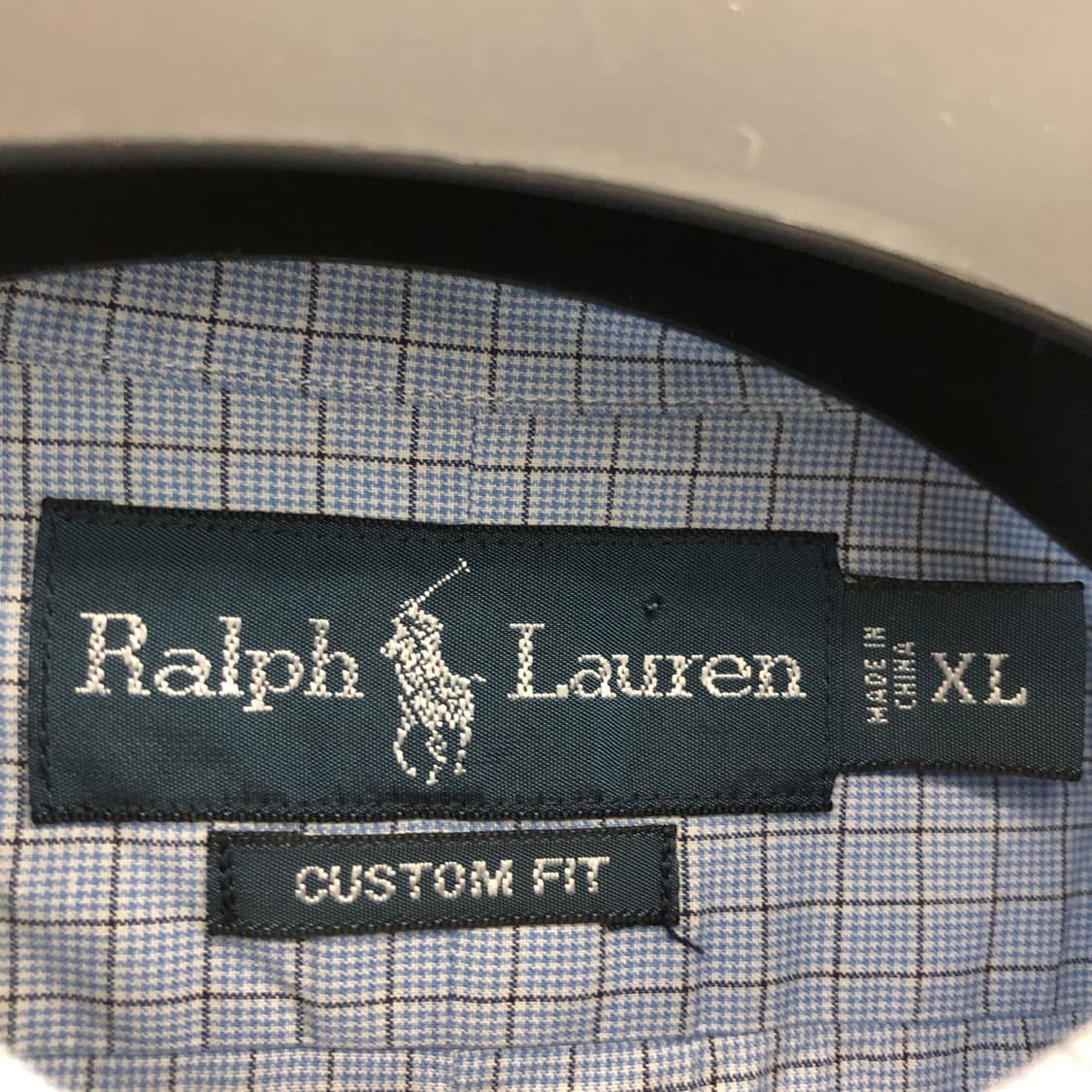 폴로 랄프로렌 커스텀핏 깅엄셔츠 XL 네이비포니 상품이미지5