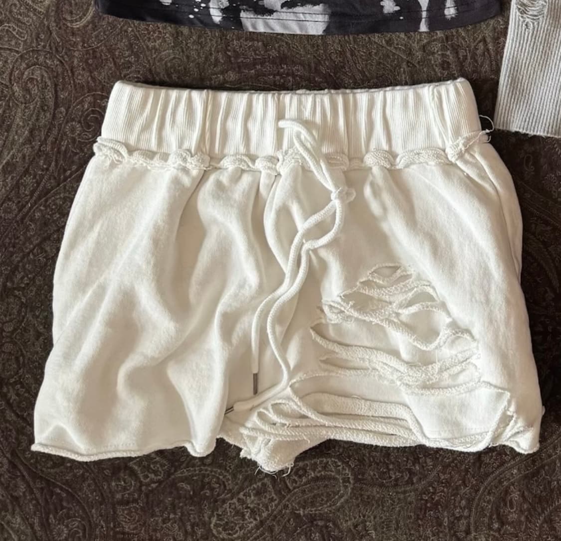 일본 빈티지 화이트 데미지 반바지 상품이미지2