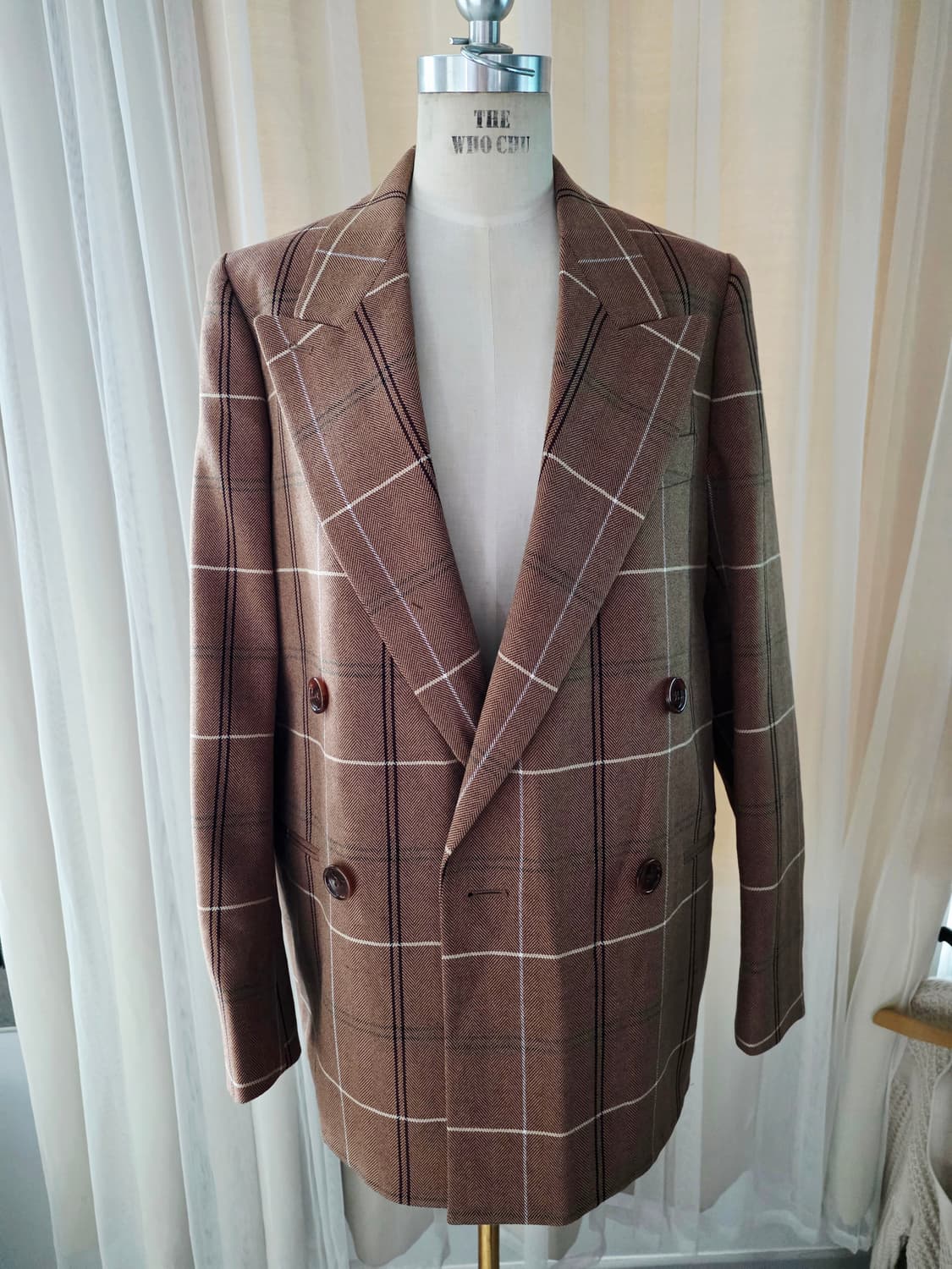 아크네스튜디오  타탄 블레이져 브라운 체크 더블 브레스트 자켓 상품이미지1