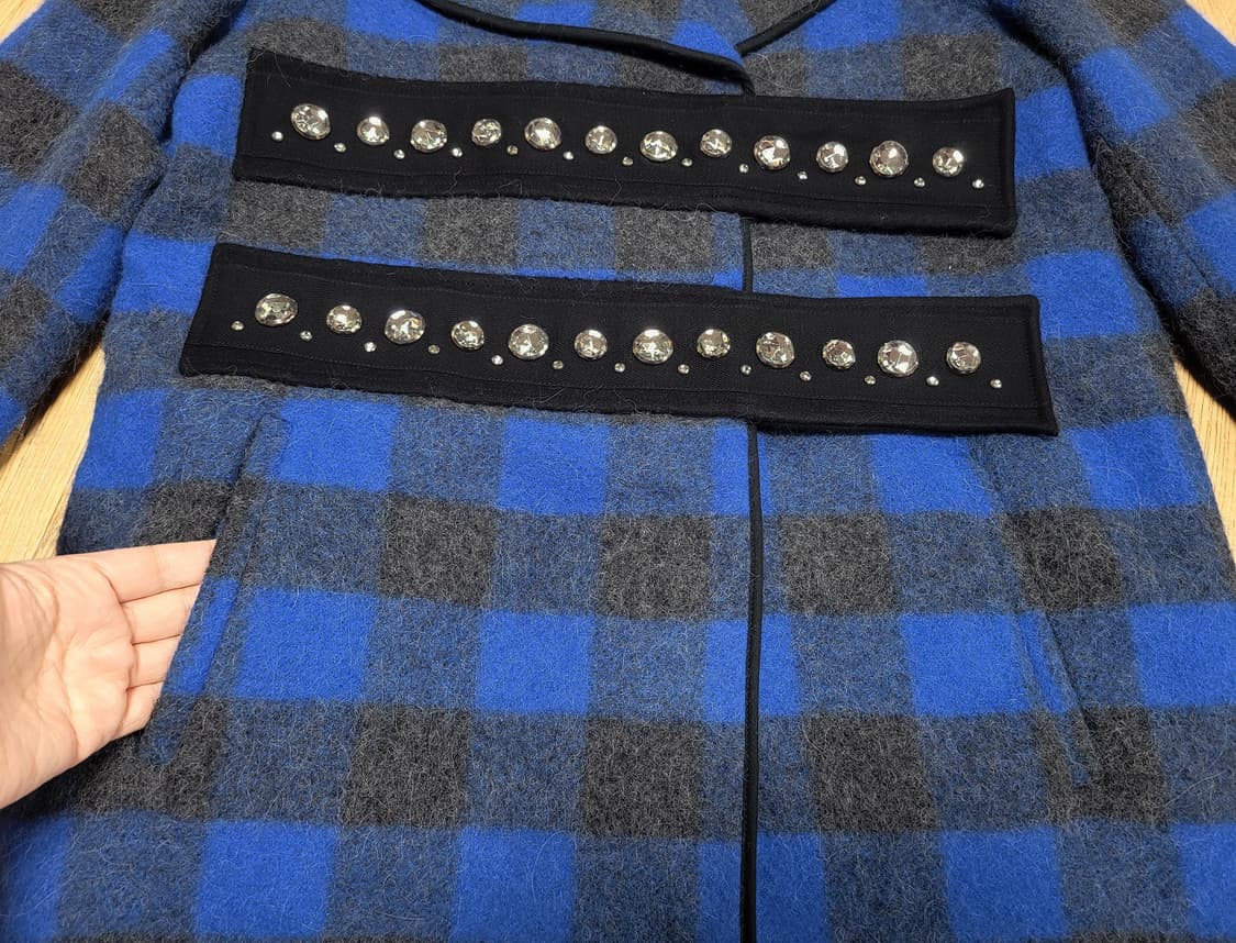 N21 체크 알파카 모직코트 55-66 상품이미지5