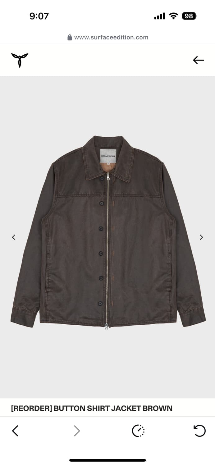 서피스에디션 버튼 셔츠 자켓 브라운 M 상품이미지1