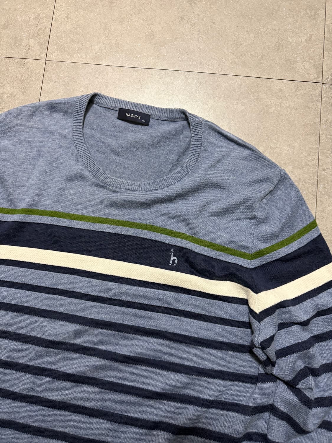 해지스 스트라이프 패턴 빈티지 코튼 니트 110size   상품이미지2