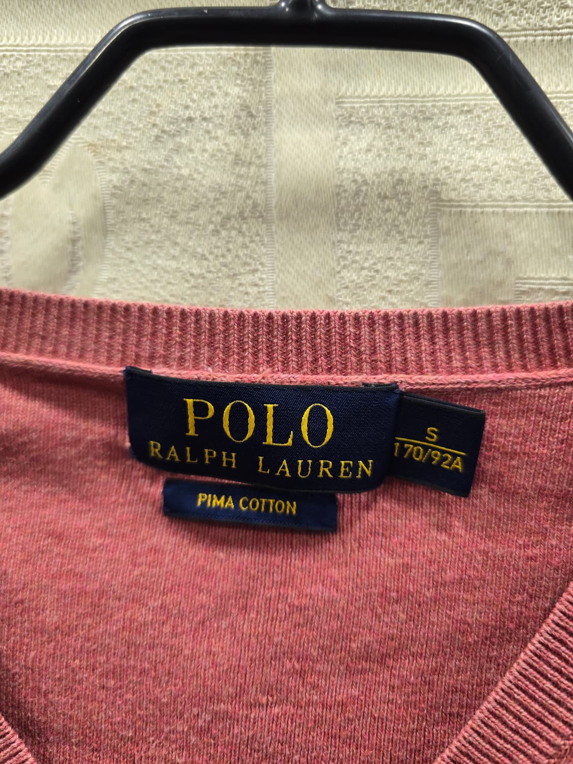 폴로 랄프로렌 남여공용 핑크 브이넥 티셔츠 S~M 상품이미지6