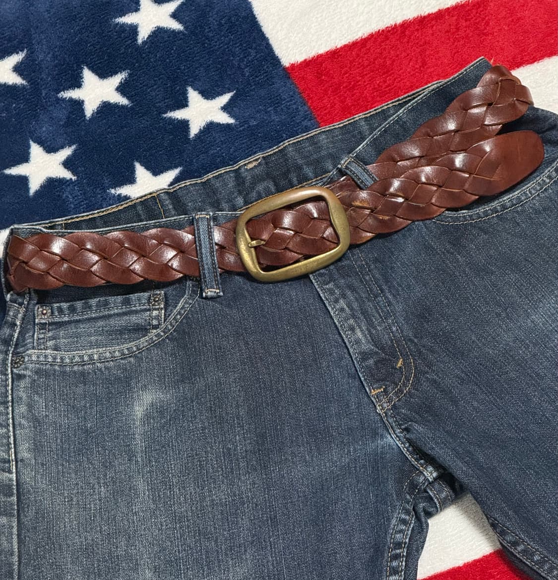 빈티지 브라운 위빙 레더벨트 Vintage Leather belt 상품이미지9