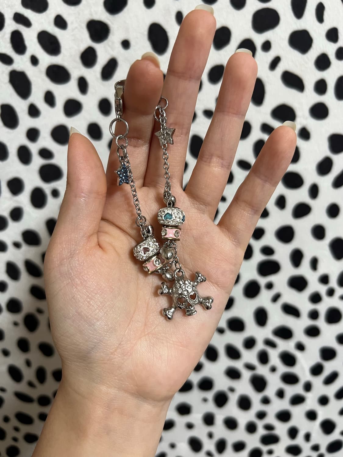 갸루 펑크 y2k 빈티지 체인 볼드 큐빅 챰 팔찌 상품이미지7