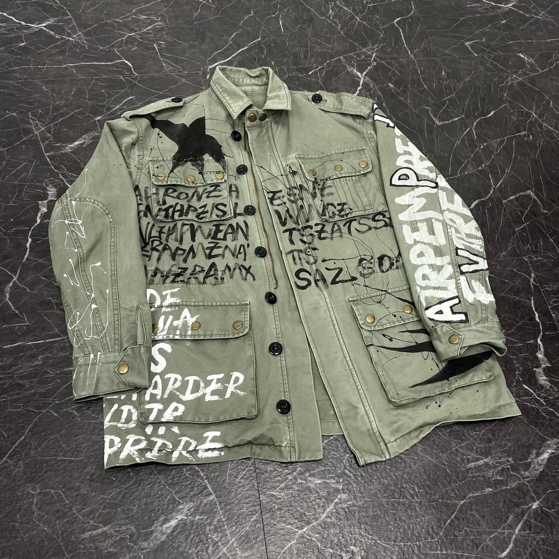 M 빈티지 페인팅 야상 자켓 상품이미지1