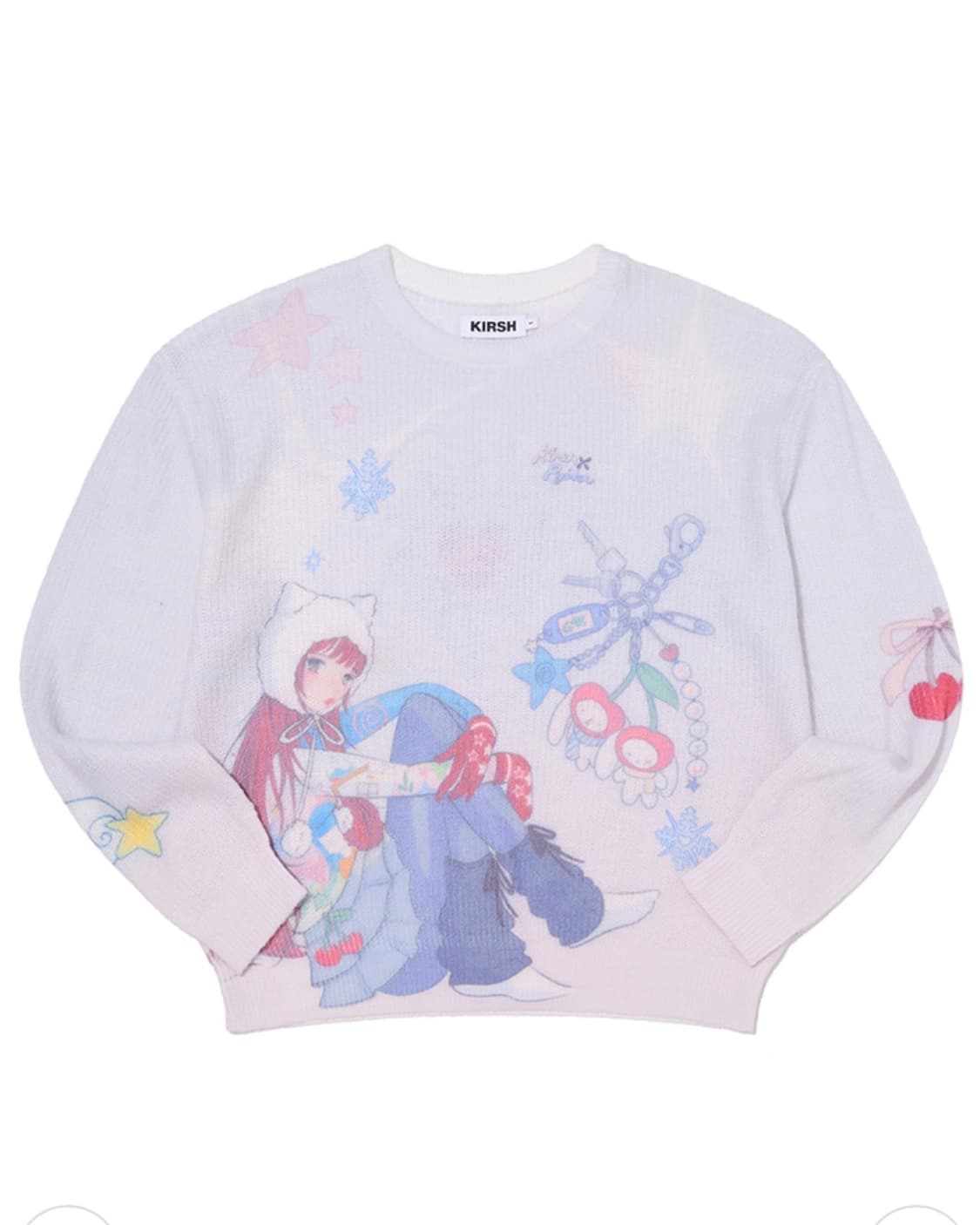 키르시 X 피투 올오버 그래픽 루즈핏 헤어리 니트 [블루] 상품이미지3