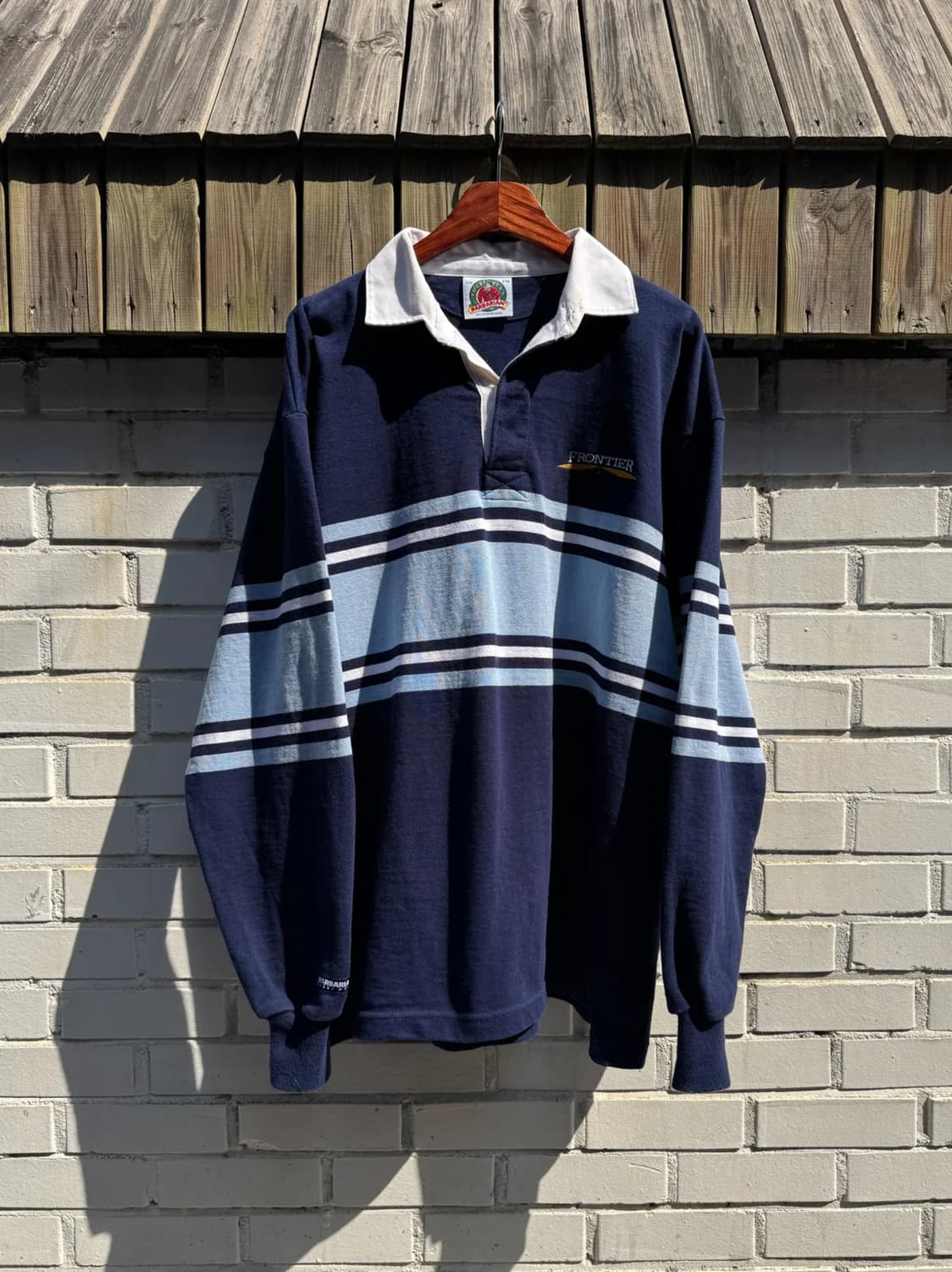 [2XL]BARBARIAN 바바리안 캐나다제 네이비 럭비 티셔츠 상품이미지1