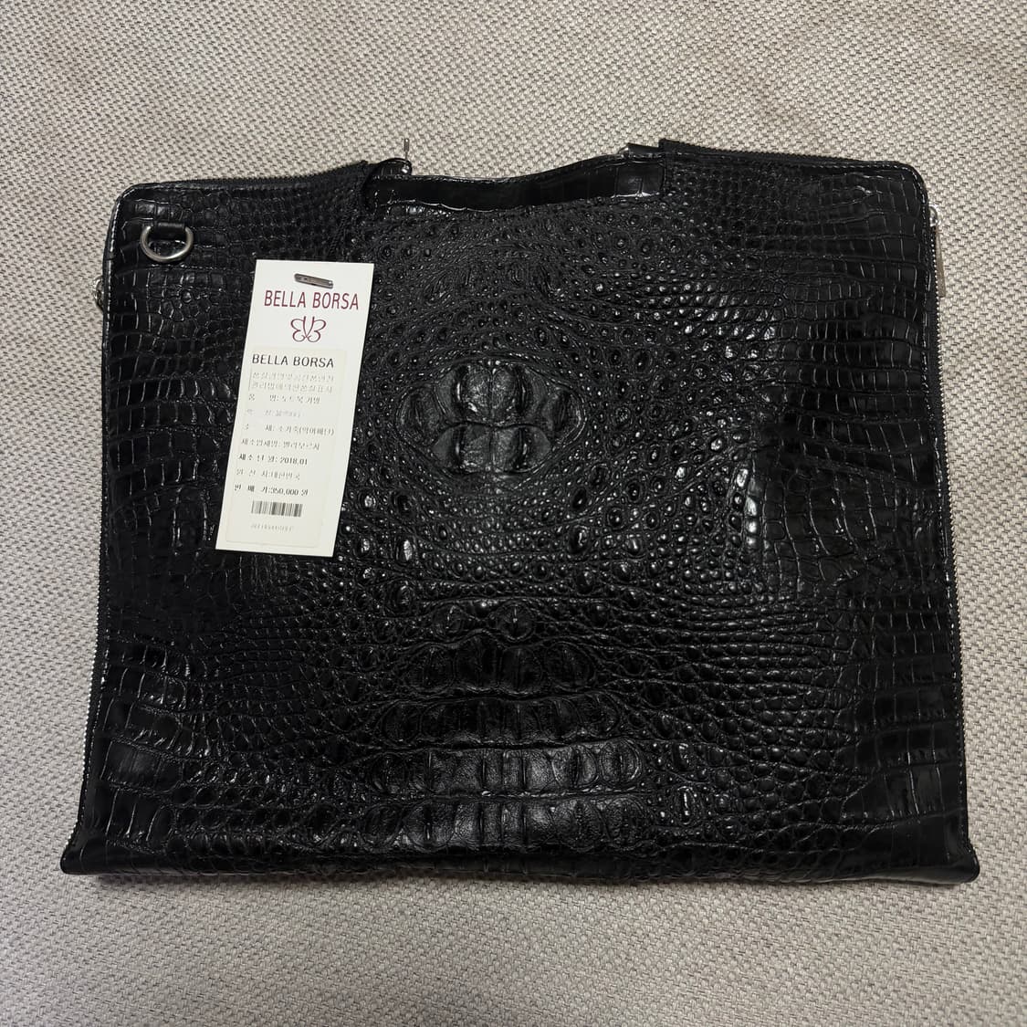 벨라보르사 소가죽 악어패턴 노트북 백 상품이미지2