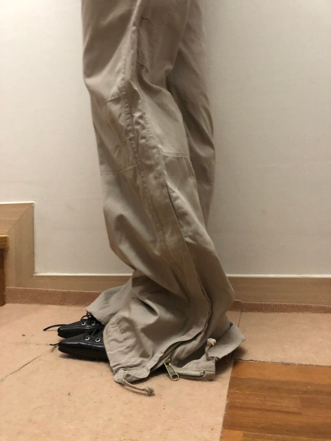 빈티지 베이지 펑크 팬츠 상품이미지2