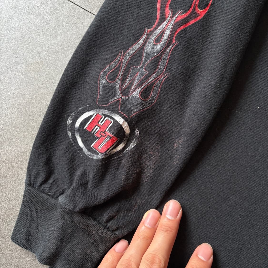 00년대 생산 할리데이비슨 블랙 플레임 긴팔 티셔츠 상품이미지7