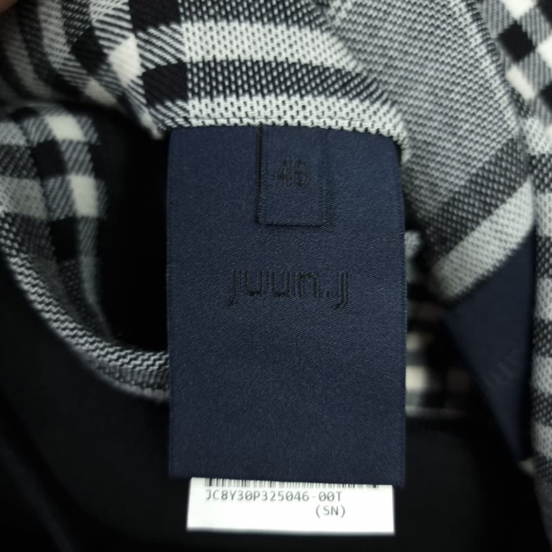 [준지] 18 F/W 후드 레이어링 오버사이즈 체크 롱 코트 P01549 상품이미지9