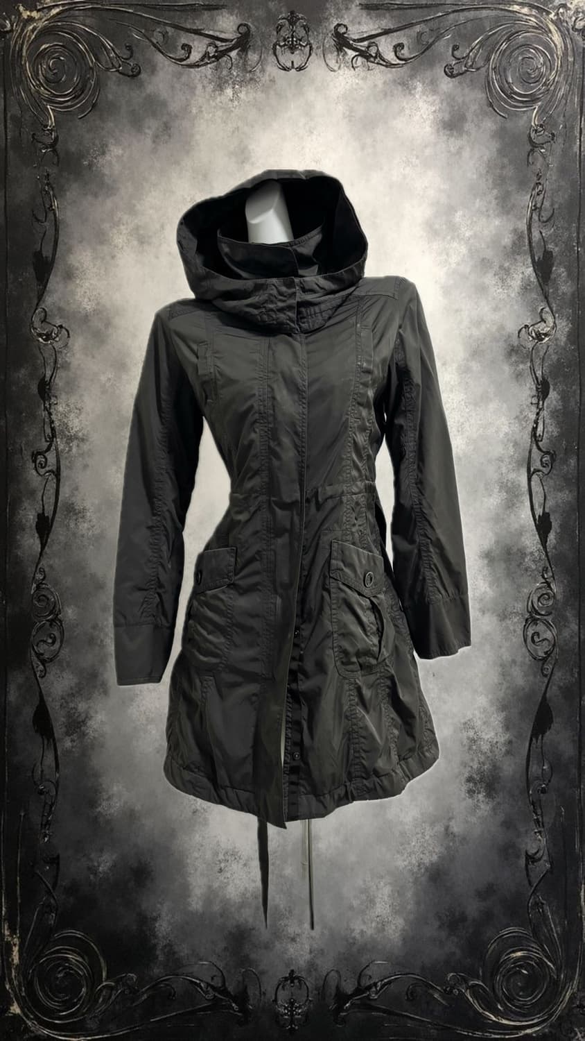 Dark Gray Long Bomber Jacket 상품이미지1