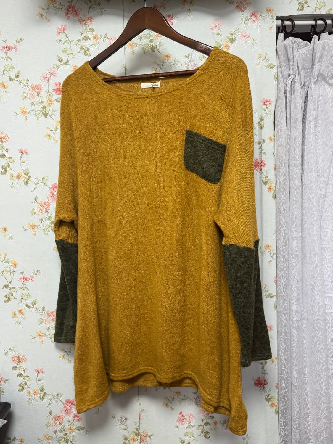 배색 오버 니트 상품이미지1