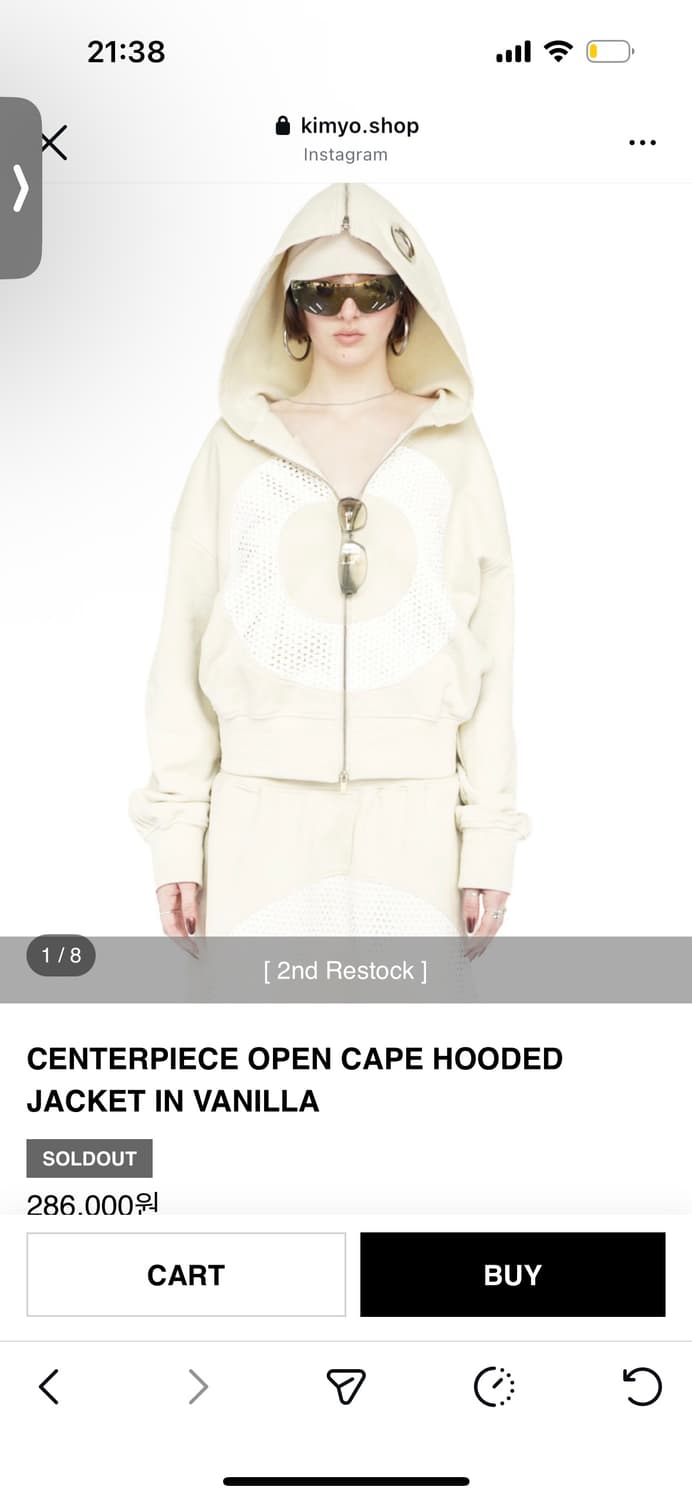 kimyo CENTERPIECE OPEN CAPE HOODED JACKE 상품이미지1