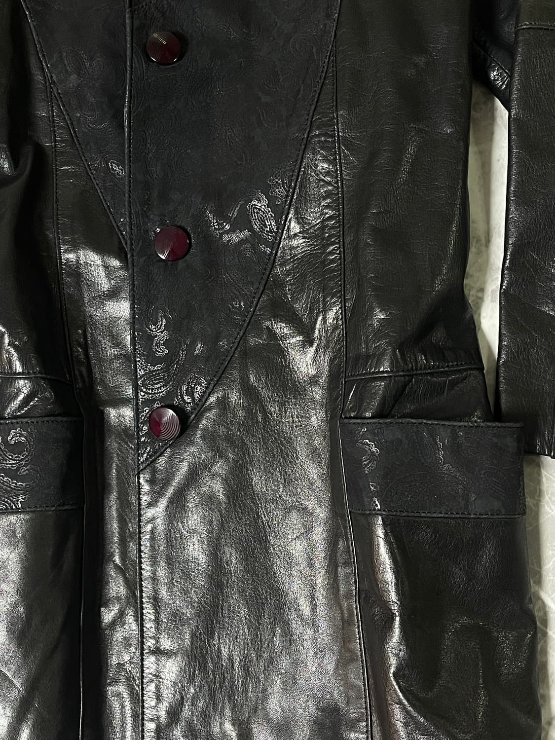 leather vintage pattern jacket 상품이미지6