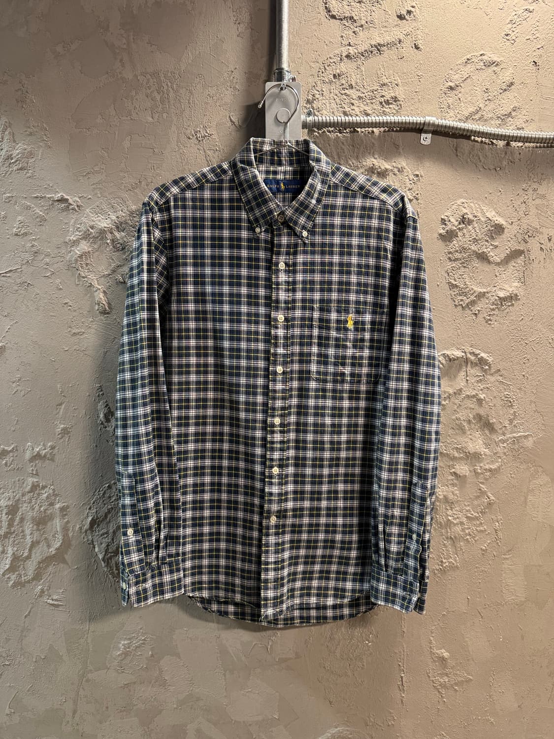 폴로 랄프로렌 클래식 체크 버튼다운 셔츠 그린 M 상품이미지1