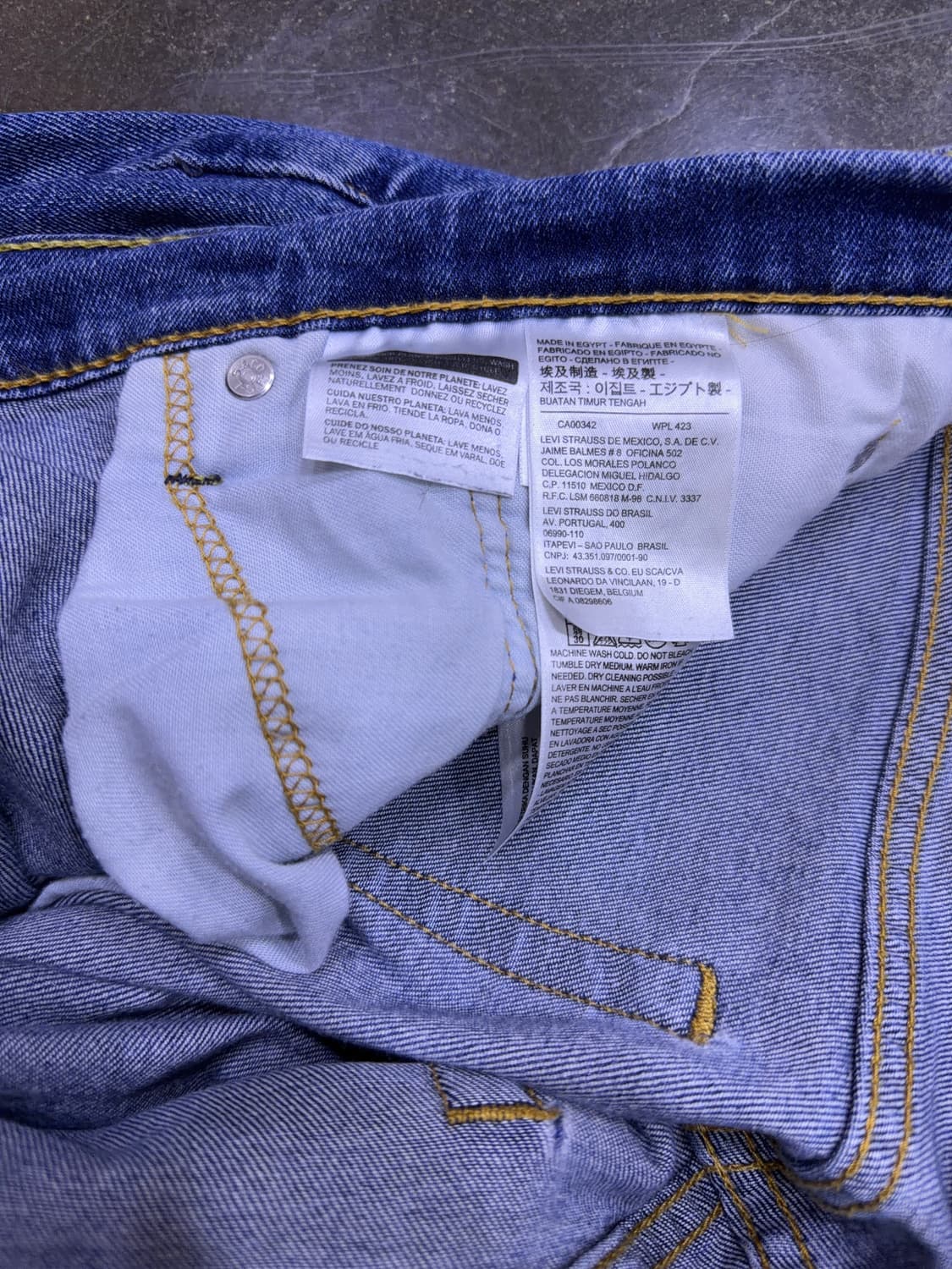 리바이스 514 스트레이트핏 중청 워싱 블루 데님팬츠 34 상품이미지8