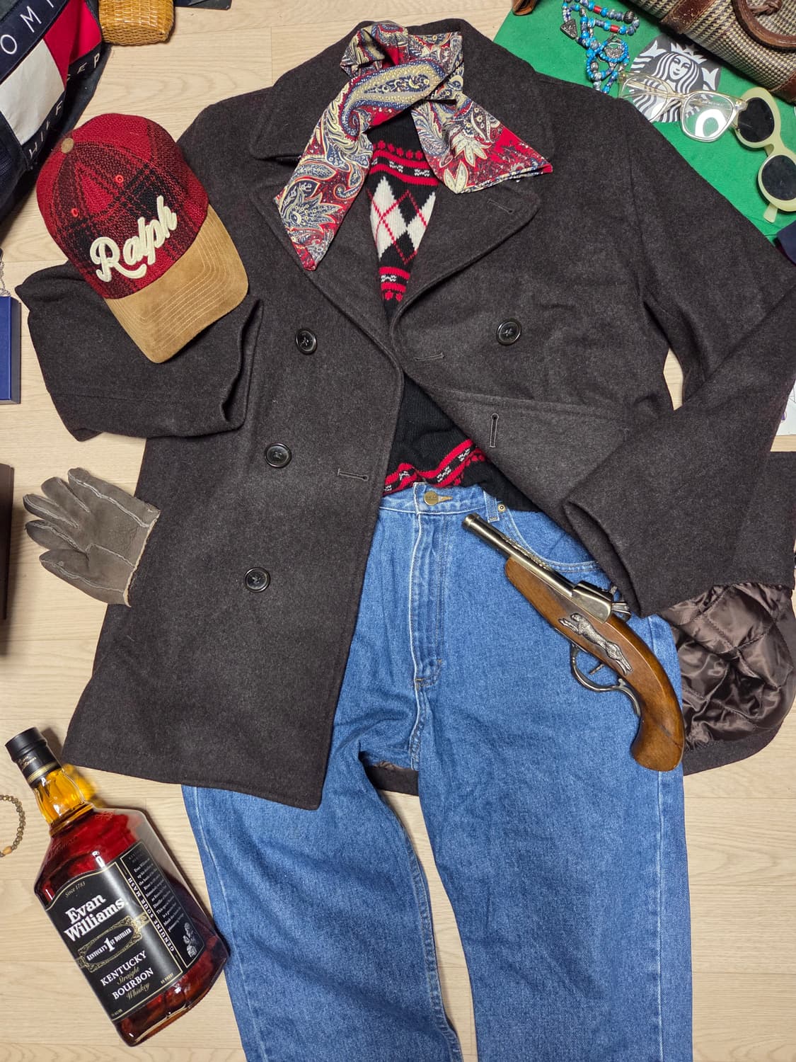 DIESEL 디젤 아가일 니트 스웨터 에스닉 웨스턴  상품이미지4