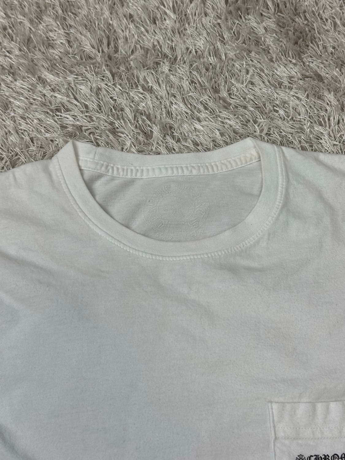 [M] 백화점판 정품 크롬하츠 퍽유로고 반팔 화이트 상품이미지4