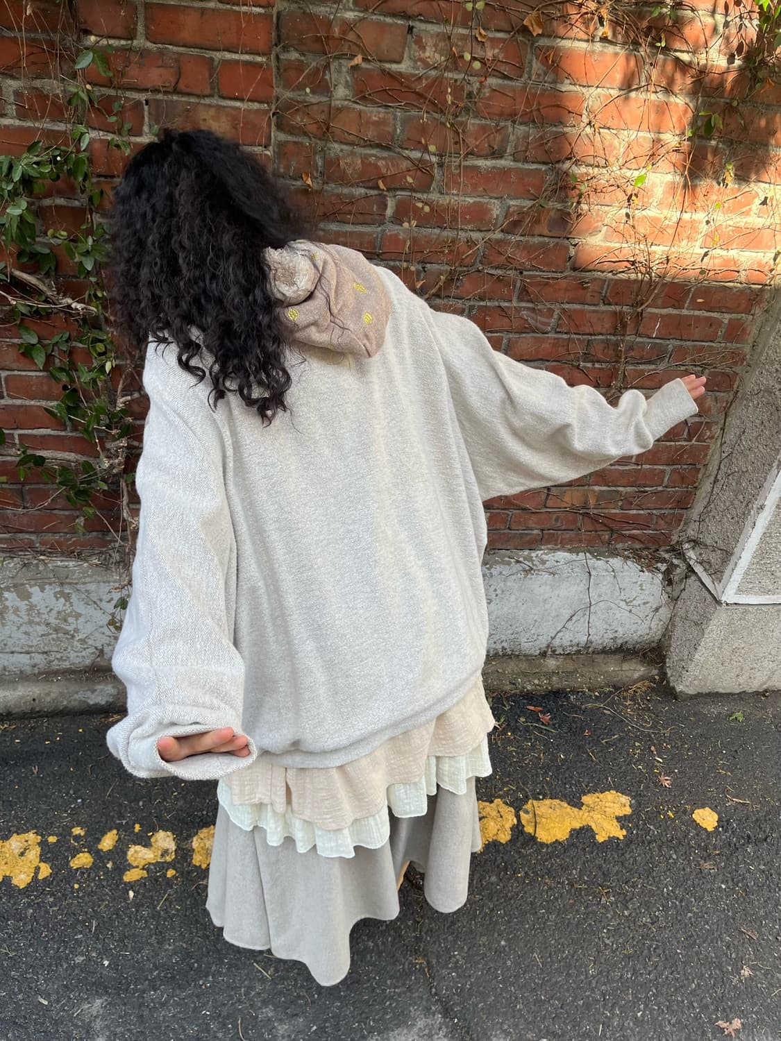 scolar 오트밀 라떼 가오리 핏 후드 가디건 상품이미지7