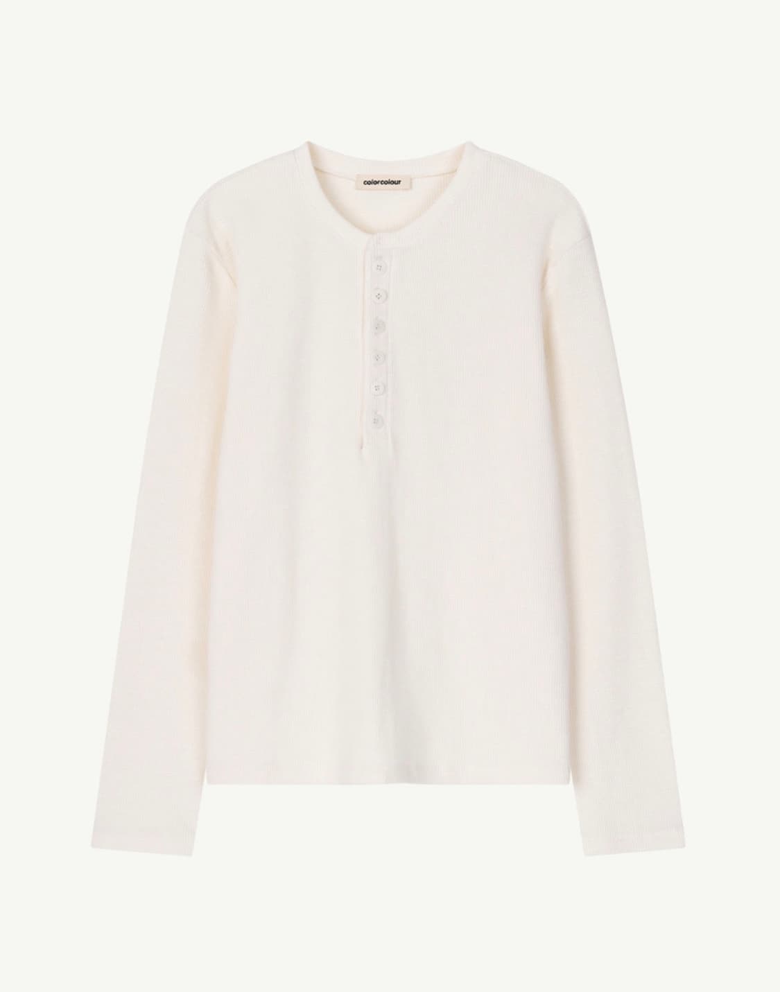 BUTTON HENLEY NECK (ivory) 상품이미지5