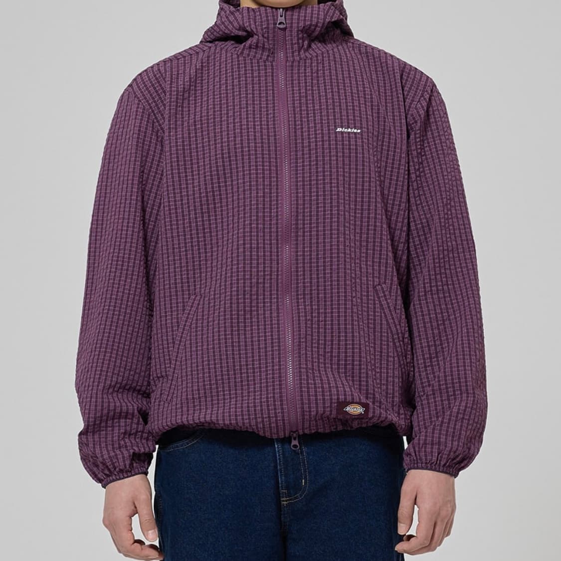 디키즈 그리드 체크 바람막이 퍼플 s 상품이미지1