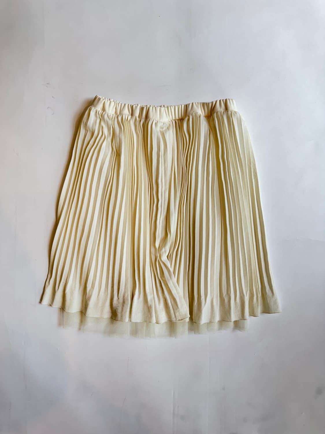 Ivory Pleated Mini Skirt 상품이미지4