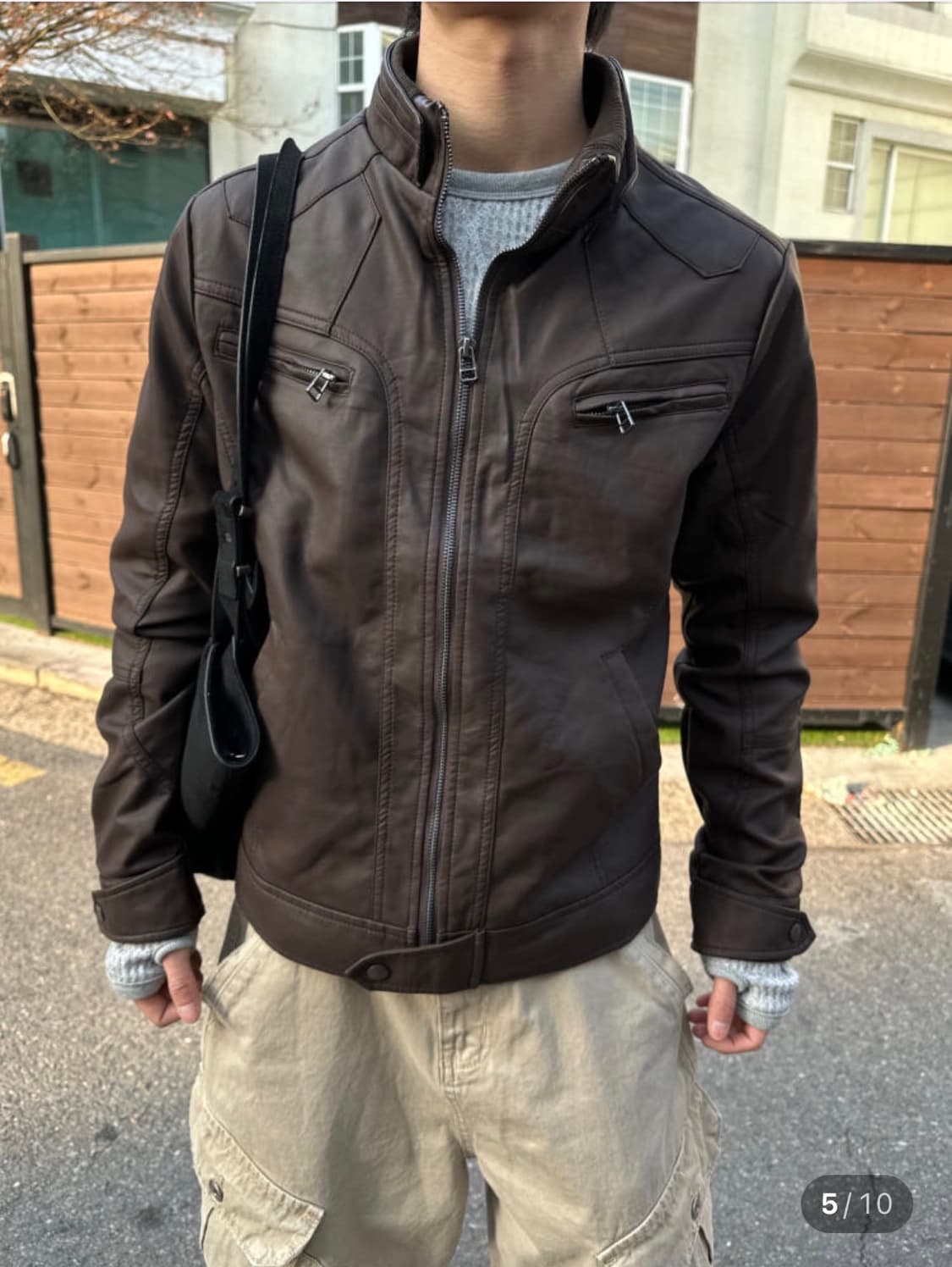 빈티지 레더 바이커 자켓 상품이미지1