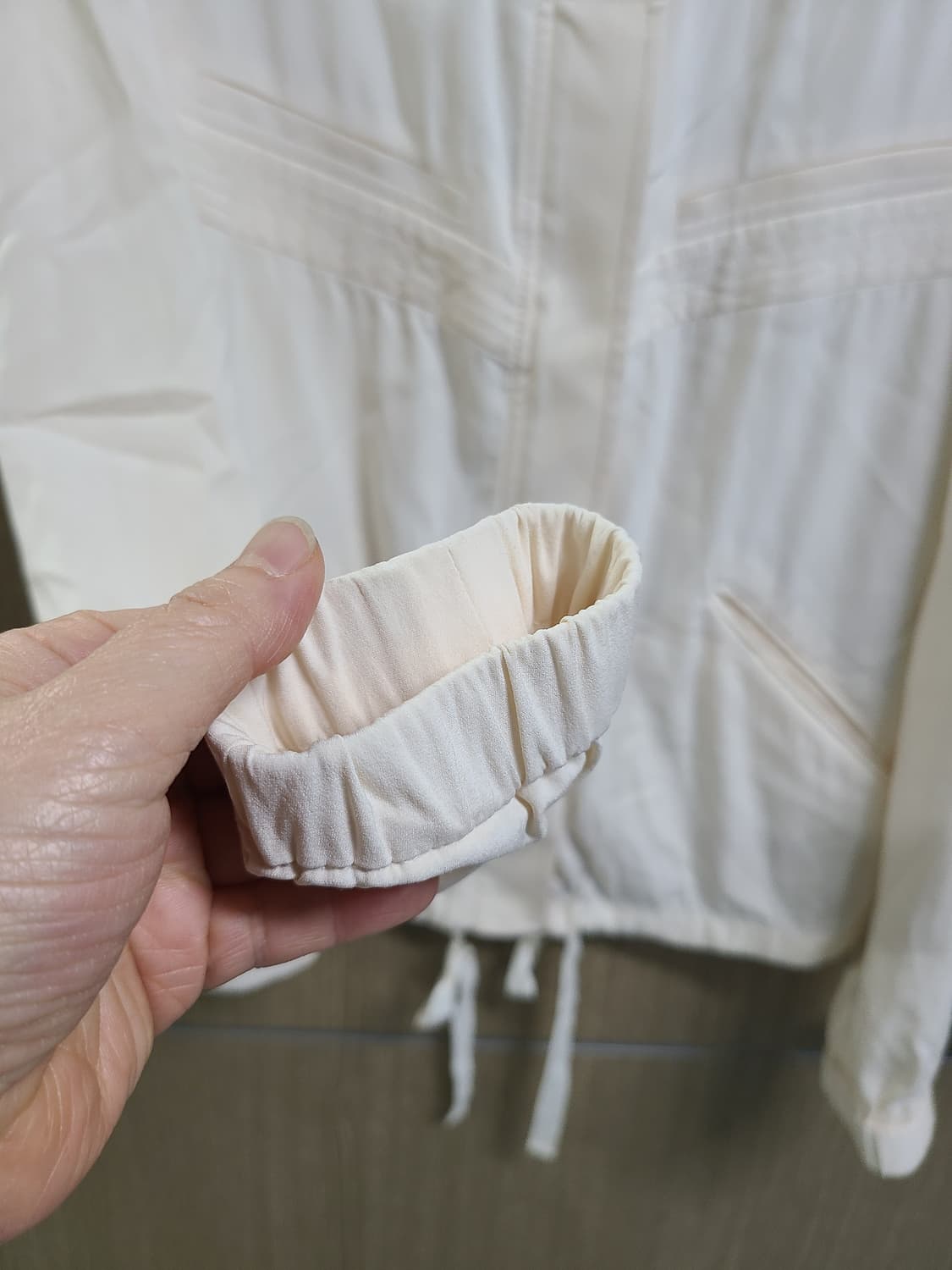 마쥬 실크 아이보리 봄버 자켓 상품이미지5