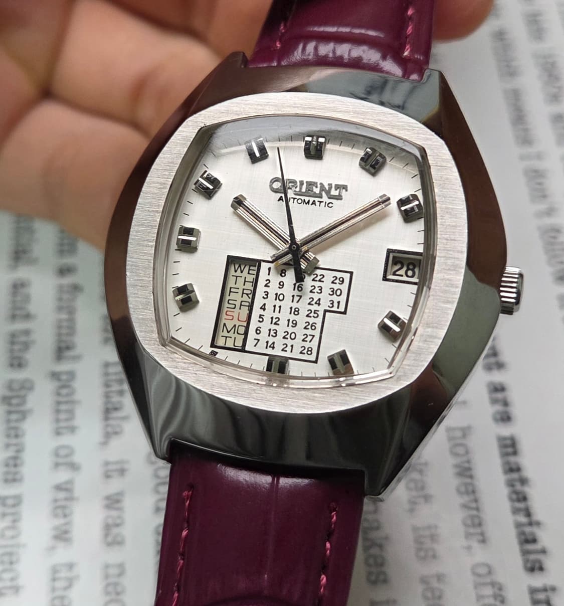 레어] 빈티지 오리엔트 만년달력 점보 오리지널 실버다이얼 오토매틱 상품이미지10