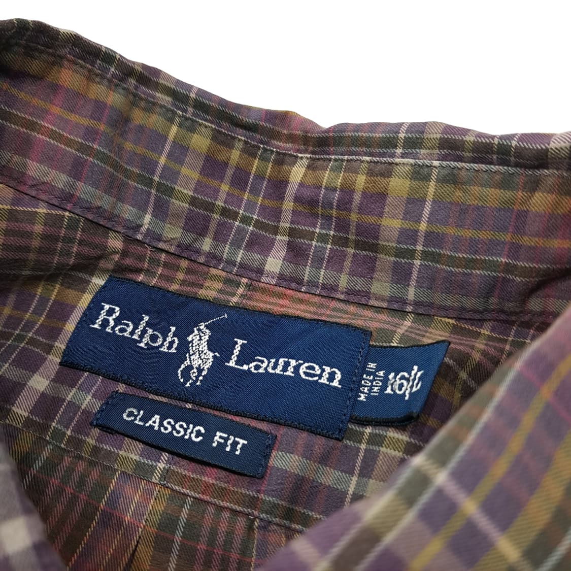 CL725 L 폴로 00s 버튼다운 퍼플레드 마드라스체크 셔츠 남방 상품이미지3
