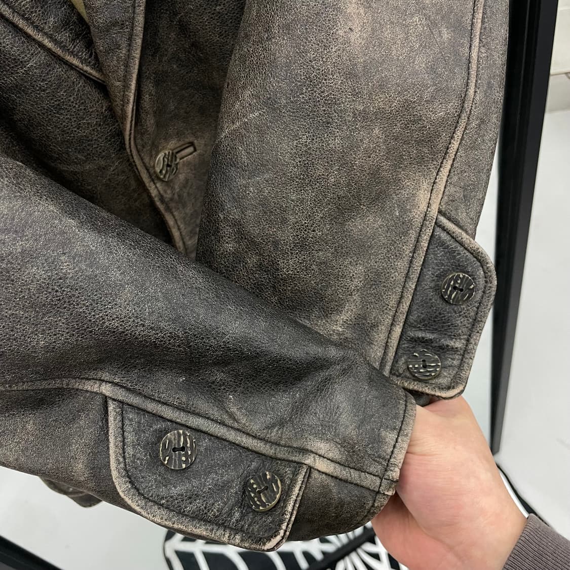 90s 리얼레더 소가죽 카코트 가죽 블레이저 자켓 상품이미지5