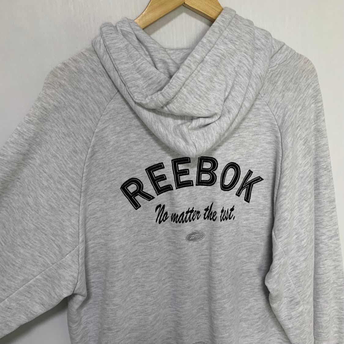 리복 백 로고 프린팅 베이직 후드티 그레이 L 남녀공용 빈티지 상품이미지6