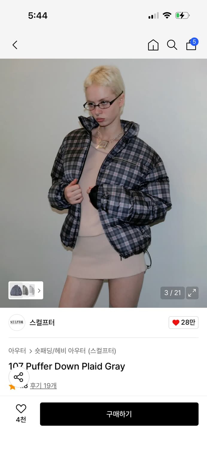 스컬프터 체크 패딩 / 정가 268,000 상품이미지1