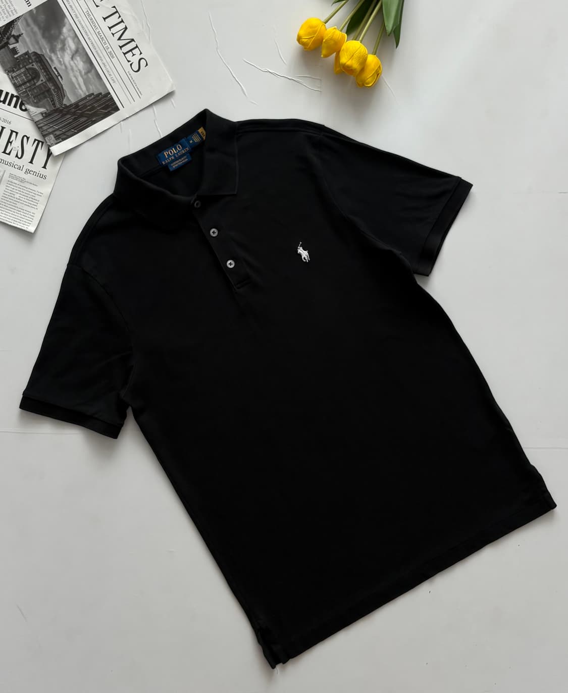 Polo 폴로랄프로렌 QR 메시 블랙 카라티  상품이미지1