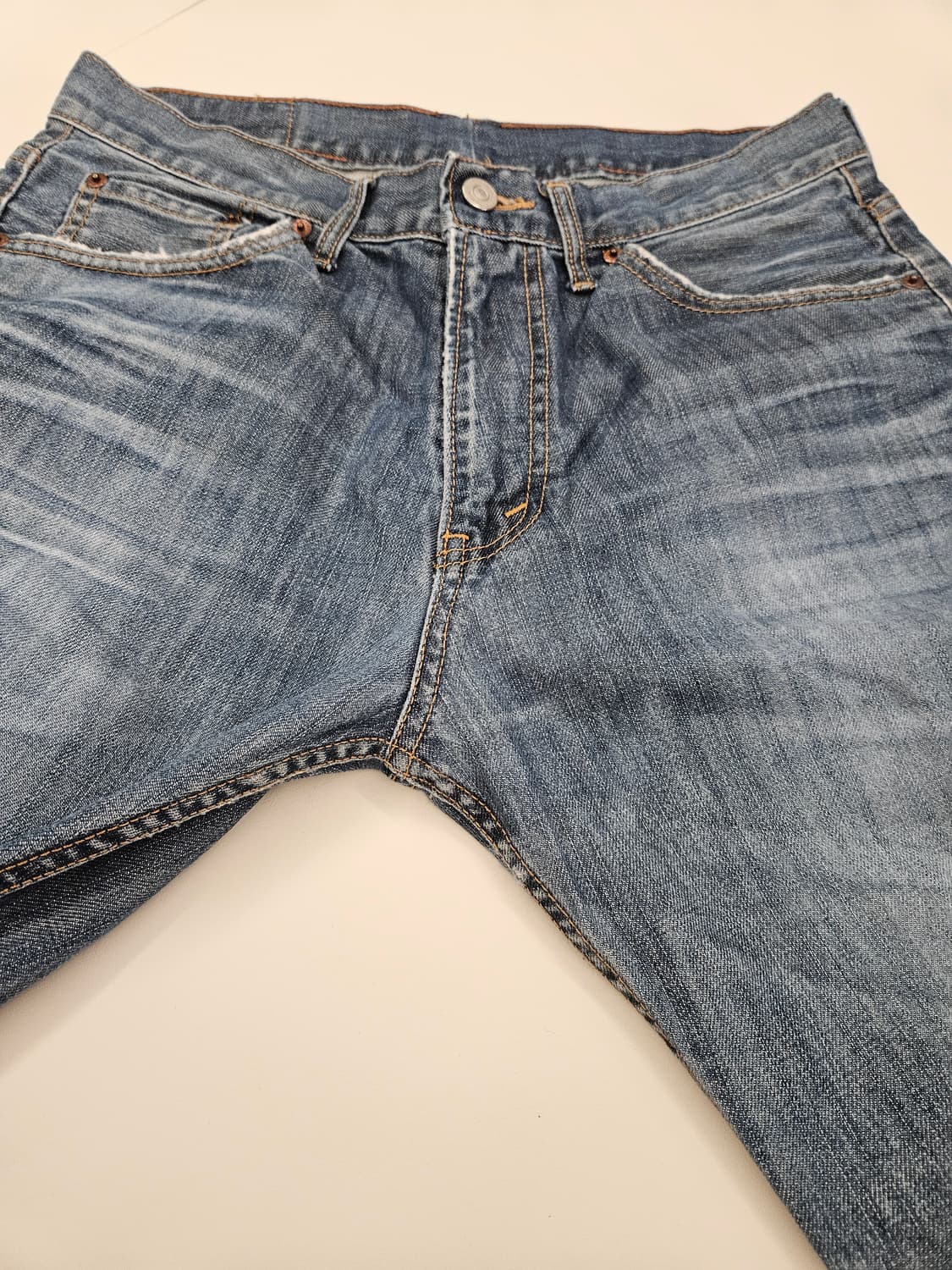 일본빈티지샵 구매)리바이스 501 데미지 워싱 청바지 W82L80 상품이미지5