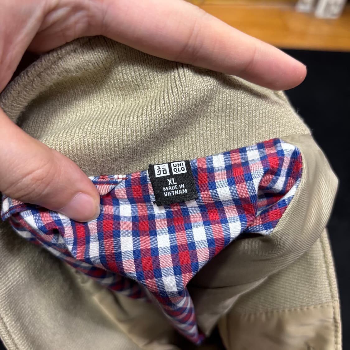 XL 유니클로 베이지 블루종 해링턴 자켓 상품이미지4